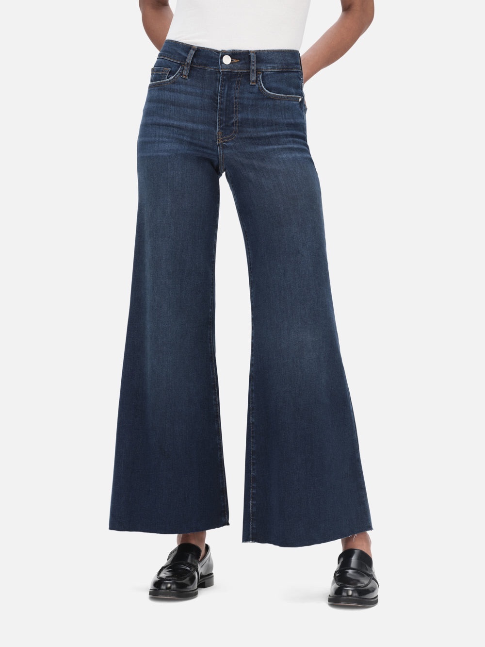 FRAME Le Palazzo Dark Wash Wide Leg High Rise Jeans Sz 26